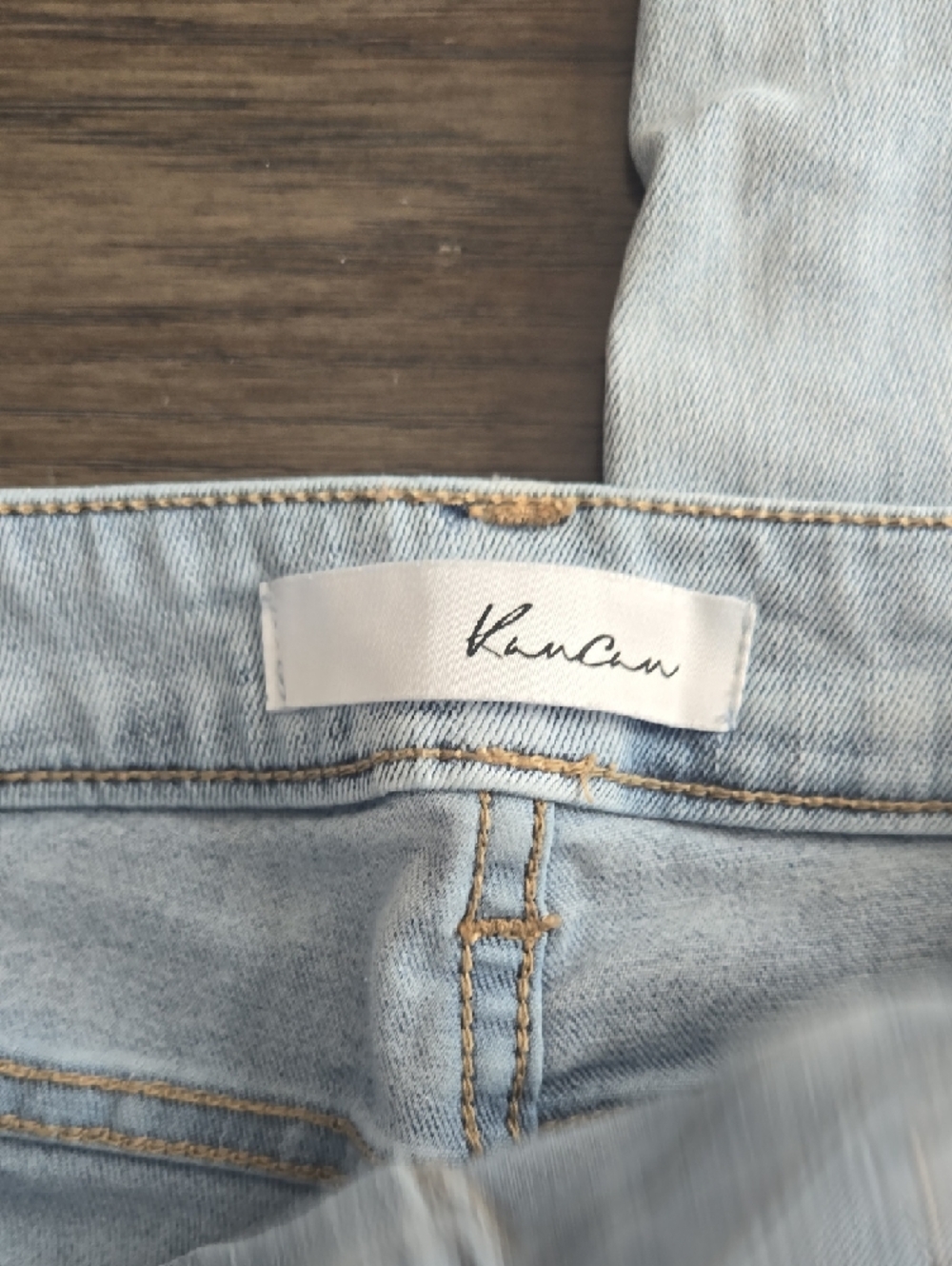 KanCan Light Wash Skinny Jeans with Frayed Ankles - Picture 3 of 7